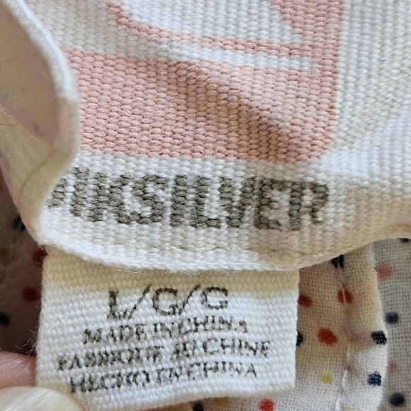 Quiksilver Women Button up Blouse Sz L Semi Sheer Raglan 3/4" Sleeve Polka Dots - Picture 3 of 16